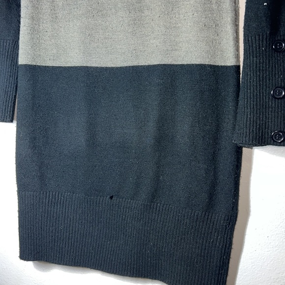 Say What? Sweater Mini Dress Women Size MEDIUM V Neck Button Details Colorblock - Picture 4 of 11